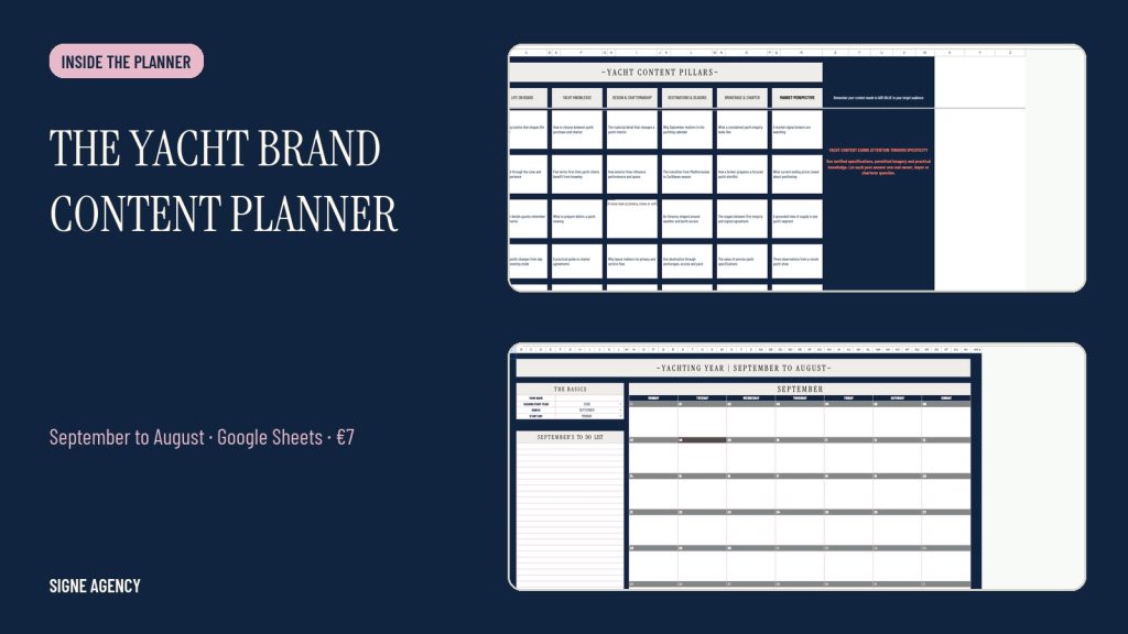 The Yacht Brand Content Planner cover
